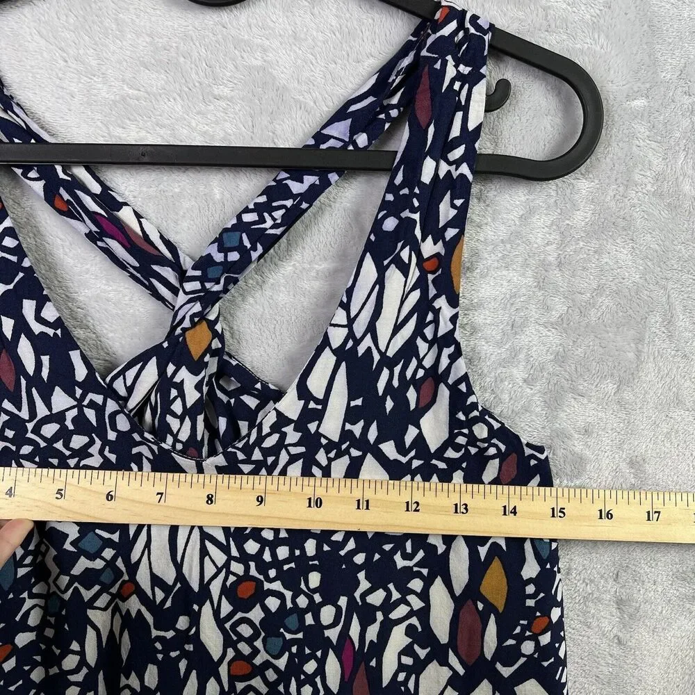 Anthropologie Edme and Esyllte‎ Dress Size Small Blue Tank Cross Back Boho Beach